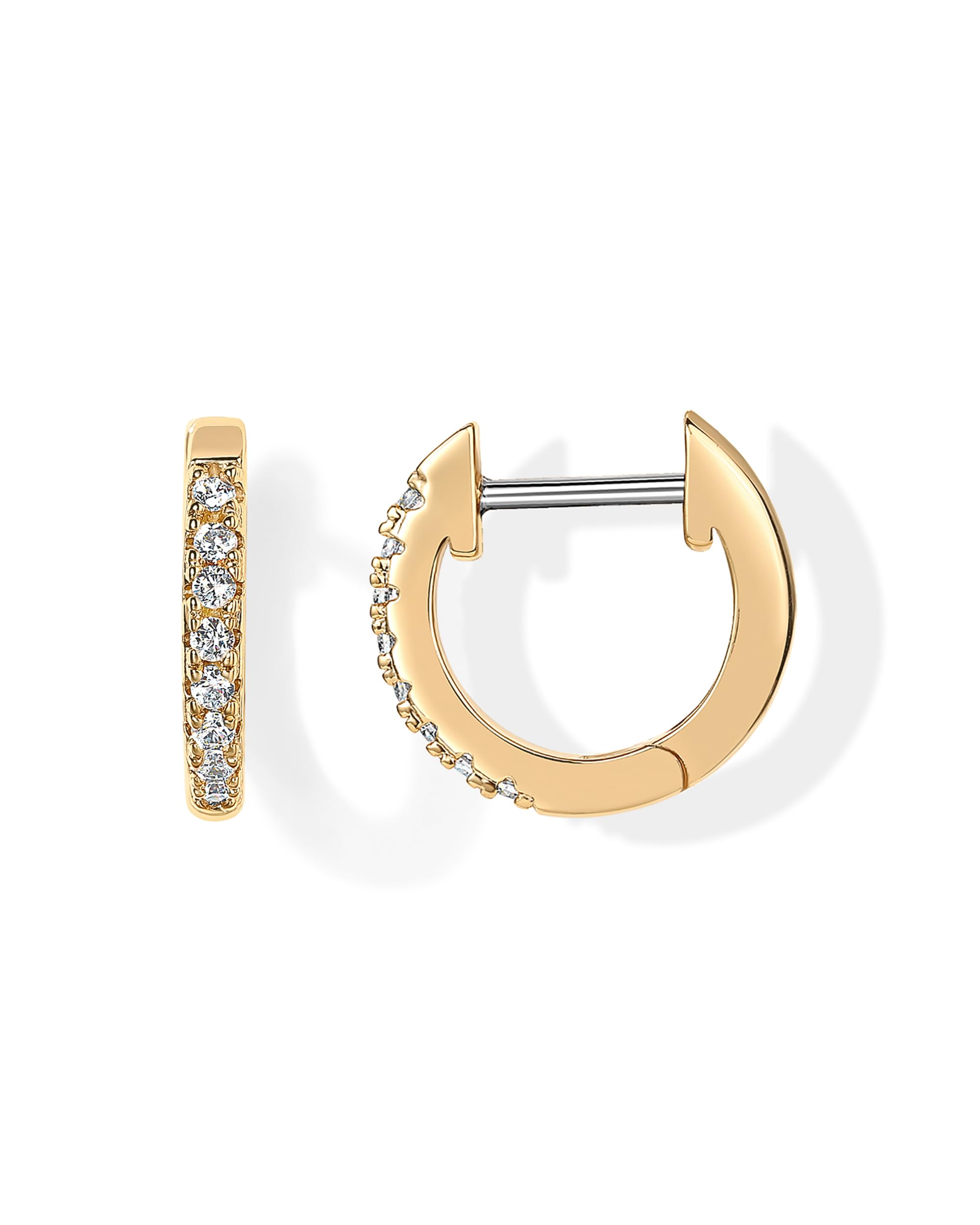 PAVOI Small Gold Hoop Earrings for Women - 14K Gold Plated Huggie Earring