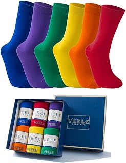 6 Paar einfarbige Socken Geschenkpack oder Bulk, kariert, bunt, punkte, gestreift, Business Herrensocken, Crew Socken, Baumwolle, Gr. 39-46