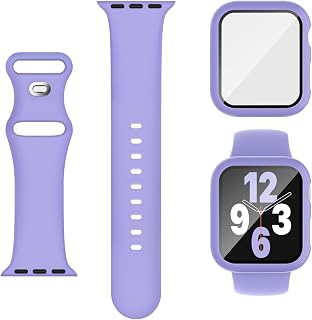 Adorique 3-in-1 Compatible for Apple Watch Band 40mm 41mm 42mm 44mm 45mm 46mm, Soft Silicone Sport Strap for iWatch Series SE 10 9 8 7 6 5 4 3
