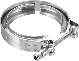 sourcing map 2.5" V Band Clamp Fits 63.5mm(2.5") V-Band Flange Clamp Only | 304 Stainless Steel Exhaust Clamp for Turbo Downpipe,Silver (Flanges Not Included)