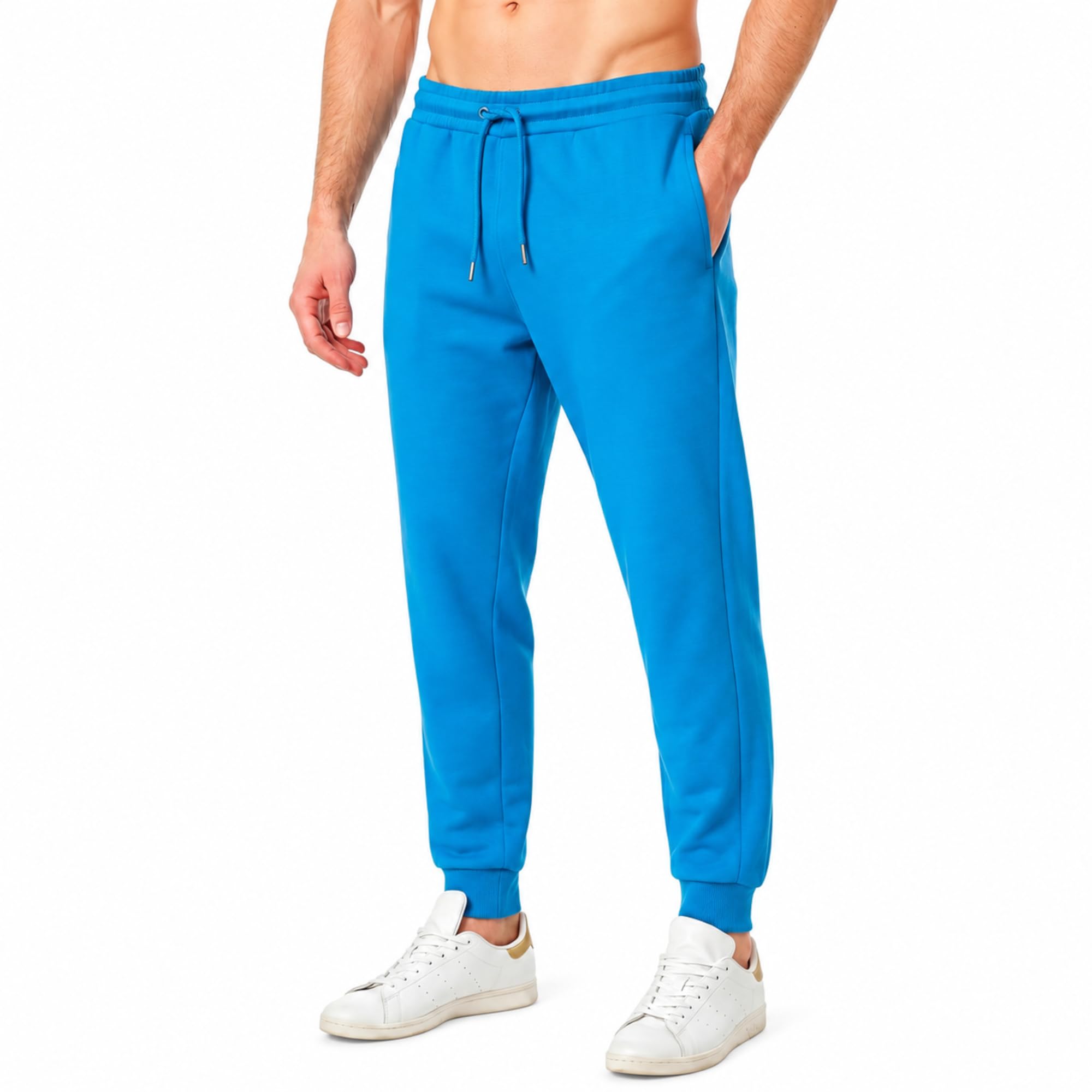 RIPT Men's Fleece Jogging Bottoms - Joggers with Drawstring, Cuffs and Pockets, 