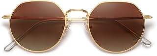 SOJOS Polarized Round Polygon Sunglasses for Women Men Retro Classic Vintage Hedy SJ1157