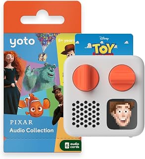 Yoto Mini (2024 Edition) + Disney Pixar Audio Collection Bundle, Ages 6+ | MP3 player | screen-free audio | stories, music & sleep sounds | gift for kids | ok-to-wake clock | alarm | up to 14h battery