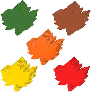 60 Pieces Maple Leaves Cutouts Paper Fall Leaves 4 Inch Leaf Cutouts Assorted Colors Fall Leaf Die cuts for Thankful Tree, Thanksgiving Party Decoration, Leaf Paper Piecing, Bulletin Board