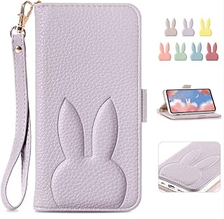 Folio Case for Galaxy A53 5G SC-53C/SCG15, Card Pockets, Popular, Stylish, Cover, Rabbit Pattern, Stand Function, Wallet-Style Case, Animal, Women’s, Gift, Polyurethane Leather, Lightweight, Purple