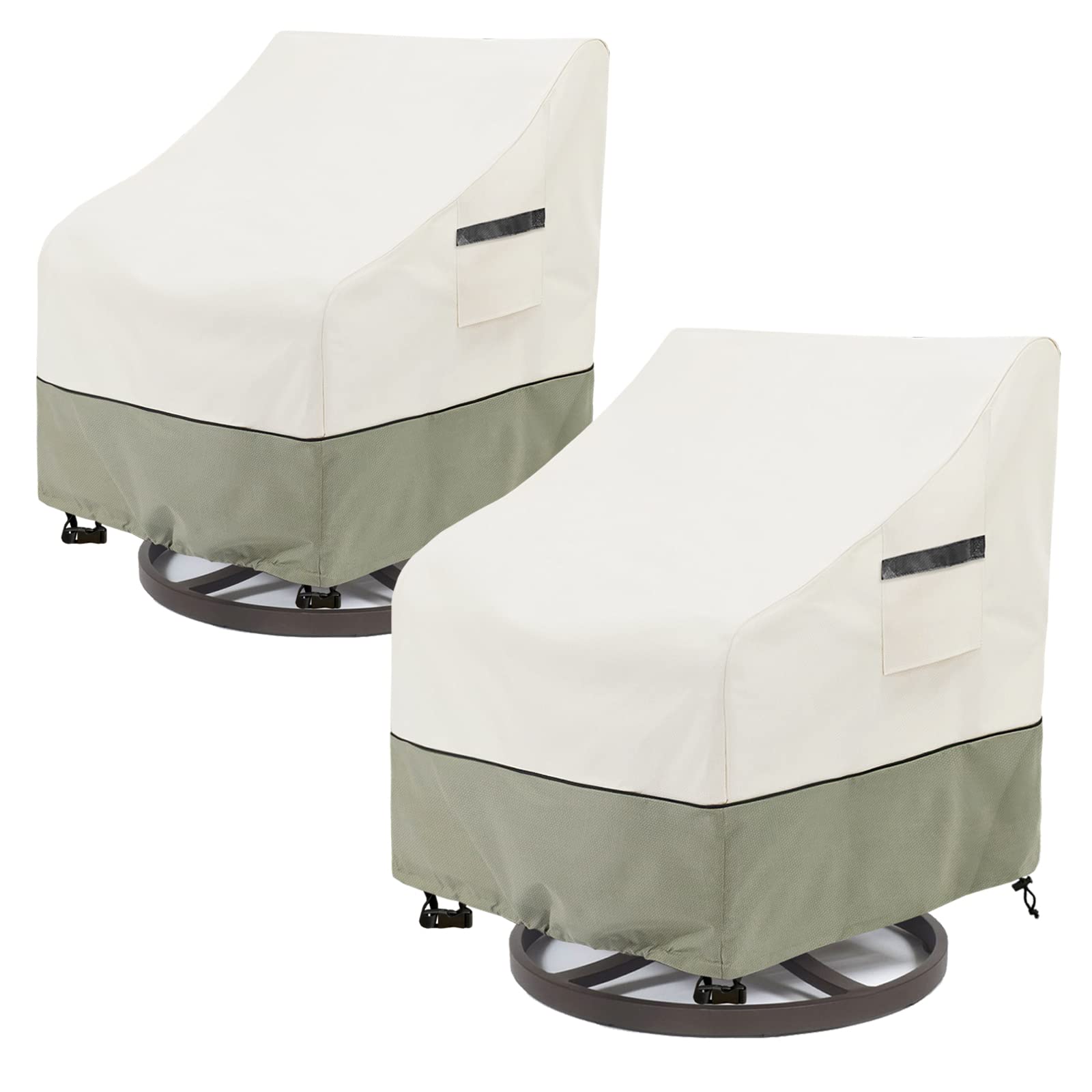 LSongSKY Outdoor Swivel Chair Covers 2 Pack,100% Waterproof Heavy Duty Outdoor C