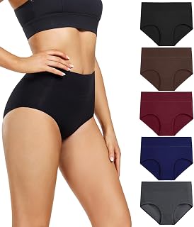 wirarpa Women's Knickers Cotton Full Briefs High Waisted Underwear Panties for Women Multipack