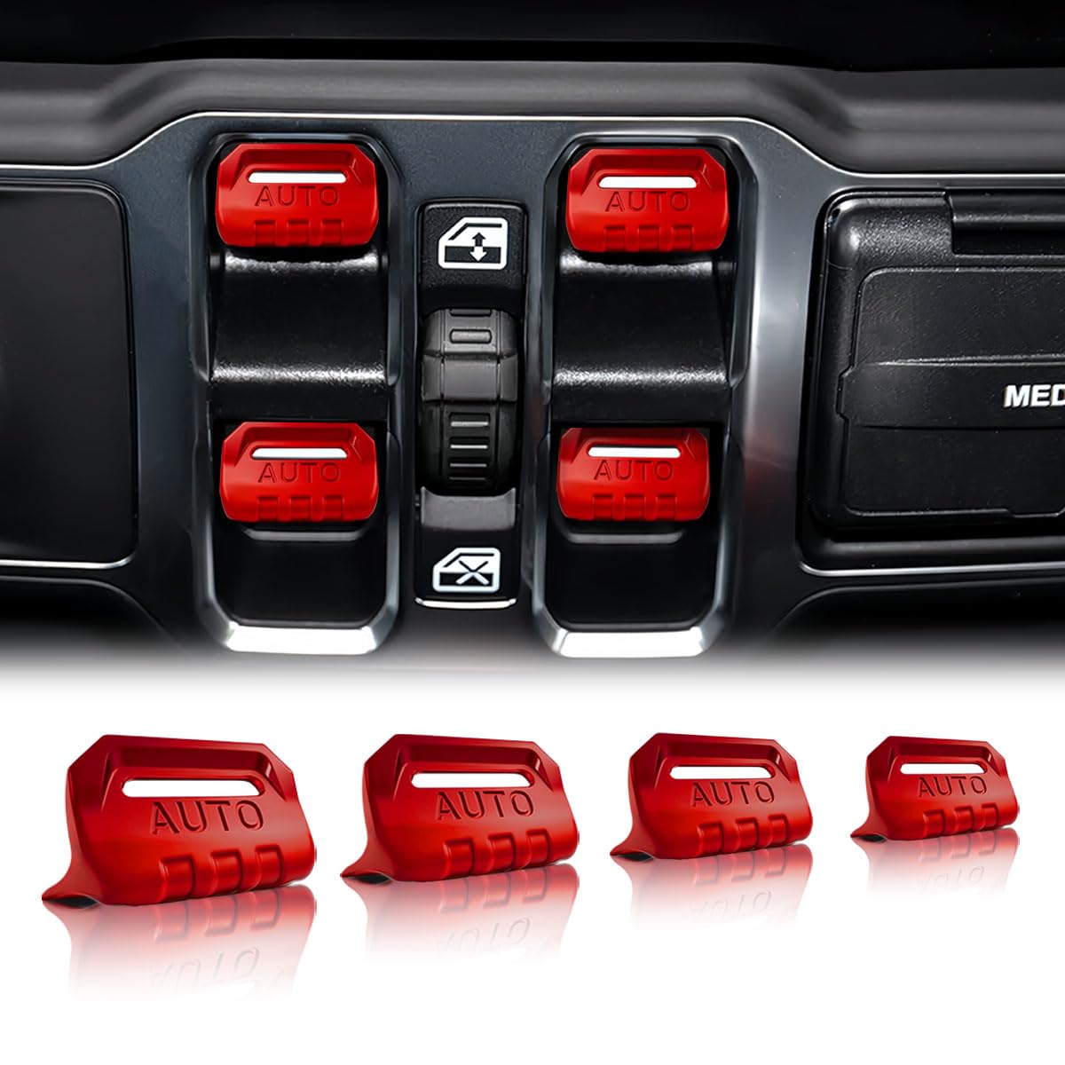 YUNXINGJV 4PCS Window Button Covers for Jeep Wrangler JL JLU Gladiator JT | Meta