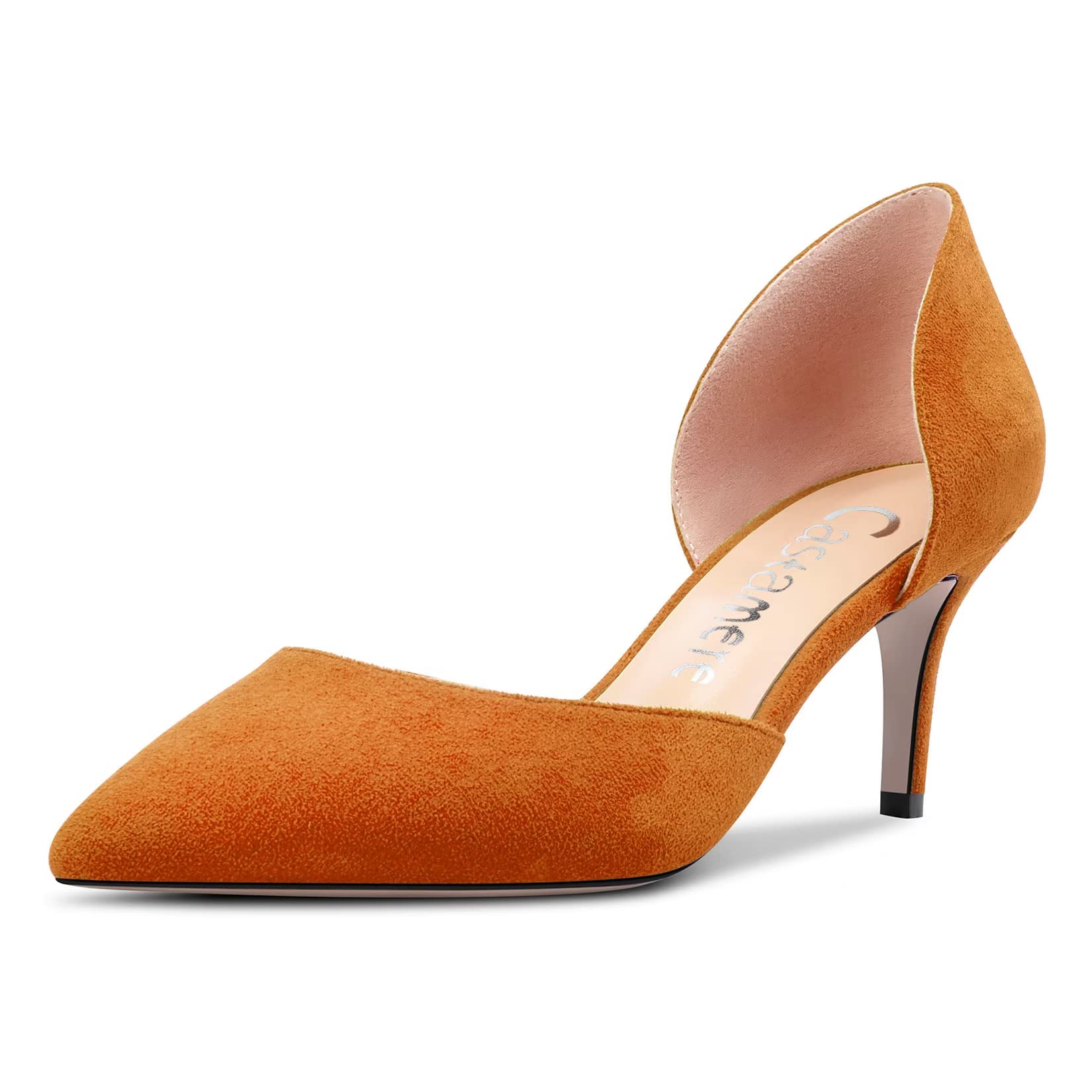 Castamere Women's Stiletto Mid Heel Pointed Toe Pumps Two-Piece Slip-on Office C