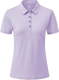 YSENTO Ladies Golf Polo Shirt Short Sleeve Quick Dry Breathable Sports Tennis Polo Shirt for Women