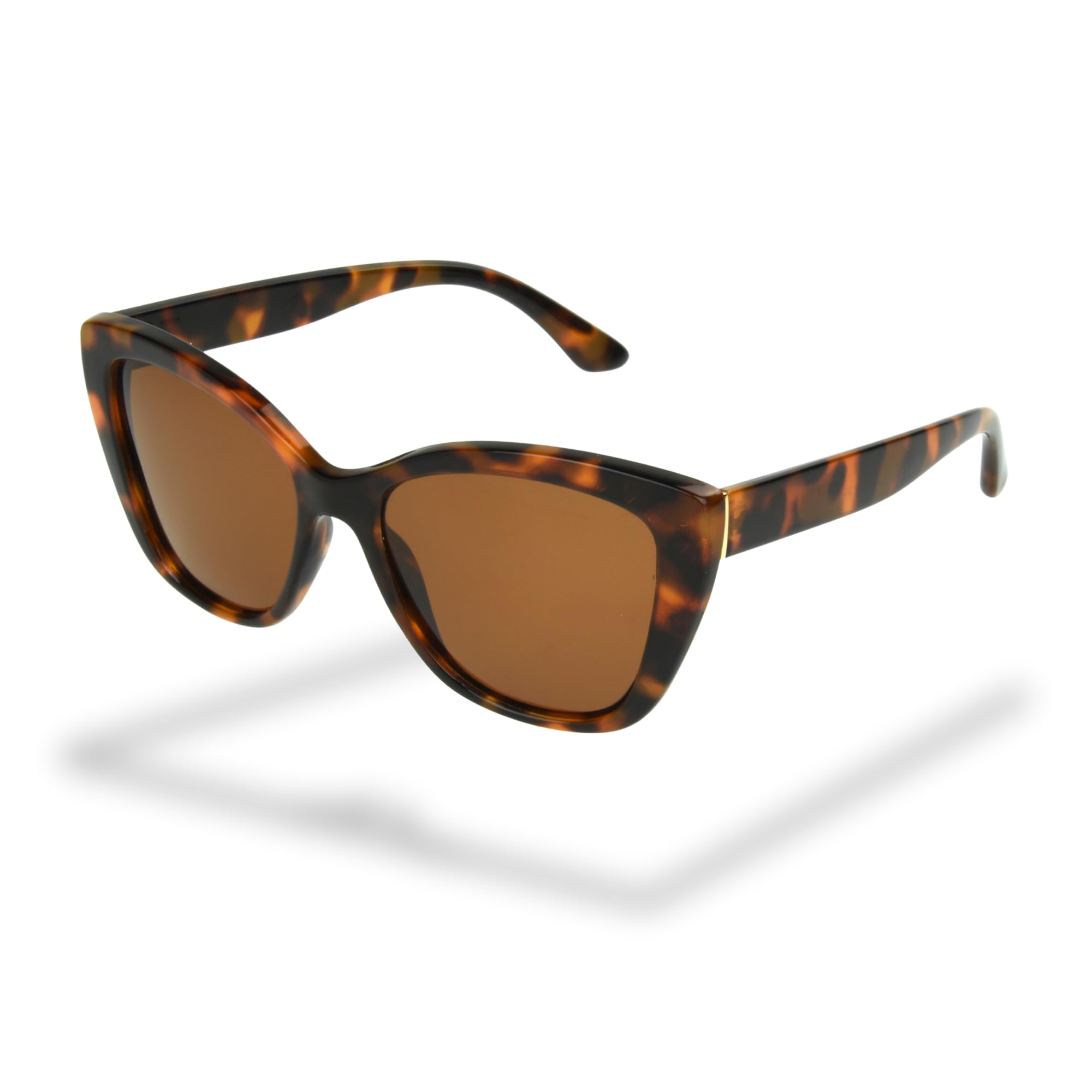Foster Grant Polarised Sunglasses for Women – Rectangle Tortoise Frame with Smok