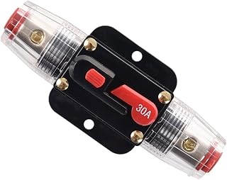 RKURCK 12V-24V DC 30 Amp Circuit Breaker, Fuse Holder, Inline Fuse Block For Car Audio Solar Inverter System Protection (30A)