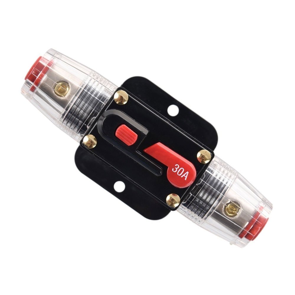 RKURCK 12V-24V DC 30 Amp Circuit Breaker, Fuse Holder, Inline Fuse Block For Car