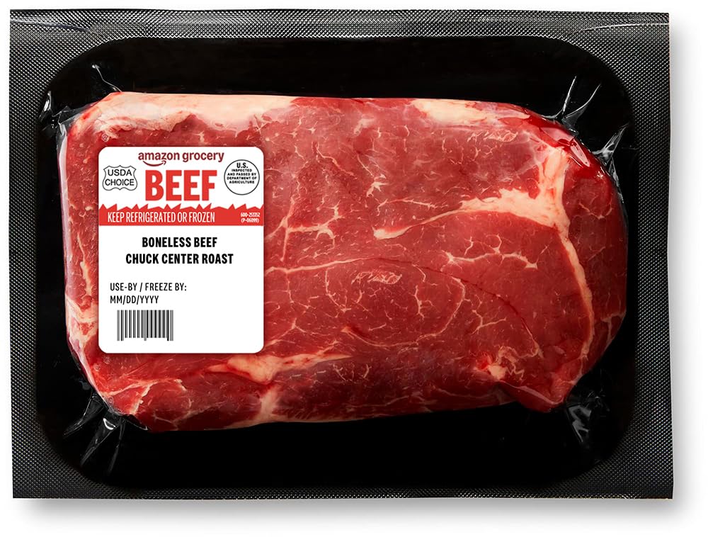 Amazon Grocery, Beef Chuck Center Roast, Boneless, USDA Choice, Weight Varies