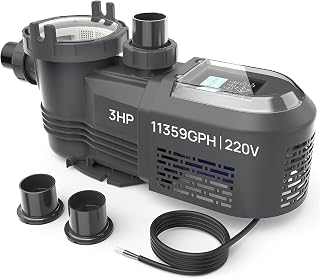 AQUASTRONG Variable Speed Pool Pump,in/Above Ground Pool Pump, Energy Efficient, High Flow, Powerful Self Primming Swimming Pool Pumps with Filter Basket, Satin Black