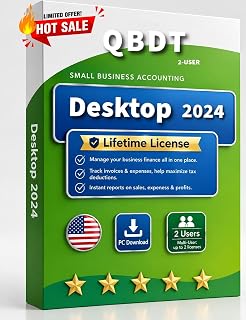 Quick-Book Desktop Pro' Plus 2024 For Windows PC | 2-USER Lifetime Version | Amazon Message Delivery (Instant Download) | NO DVD/USB | 100% Money Back Guarantee