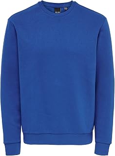 ONSCERES Men's Basic Regular Fit Long-Sleeved Sweatshirt without Hood