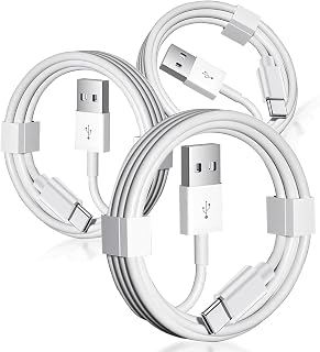 3 Pack iPhone 16 Car play Cable USB A to USB Type C Charging Charger for iPhone 17 Air/16e 16 Plus 15 Pro Max Plus Data Cord, iPad Pro 12.9 10 Gen,Samsung Galaxy Tab A7 A8 A9 S10+ S9 S8 S7 Note 10 S10