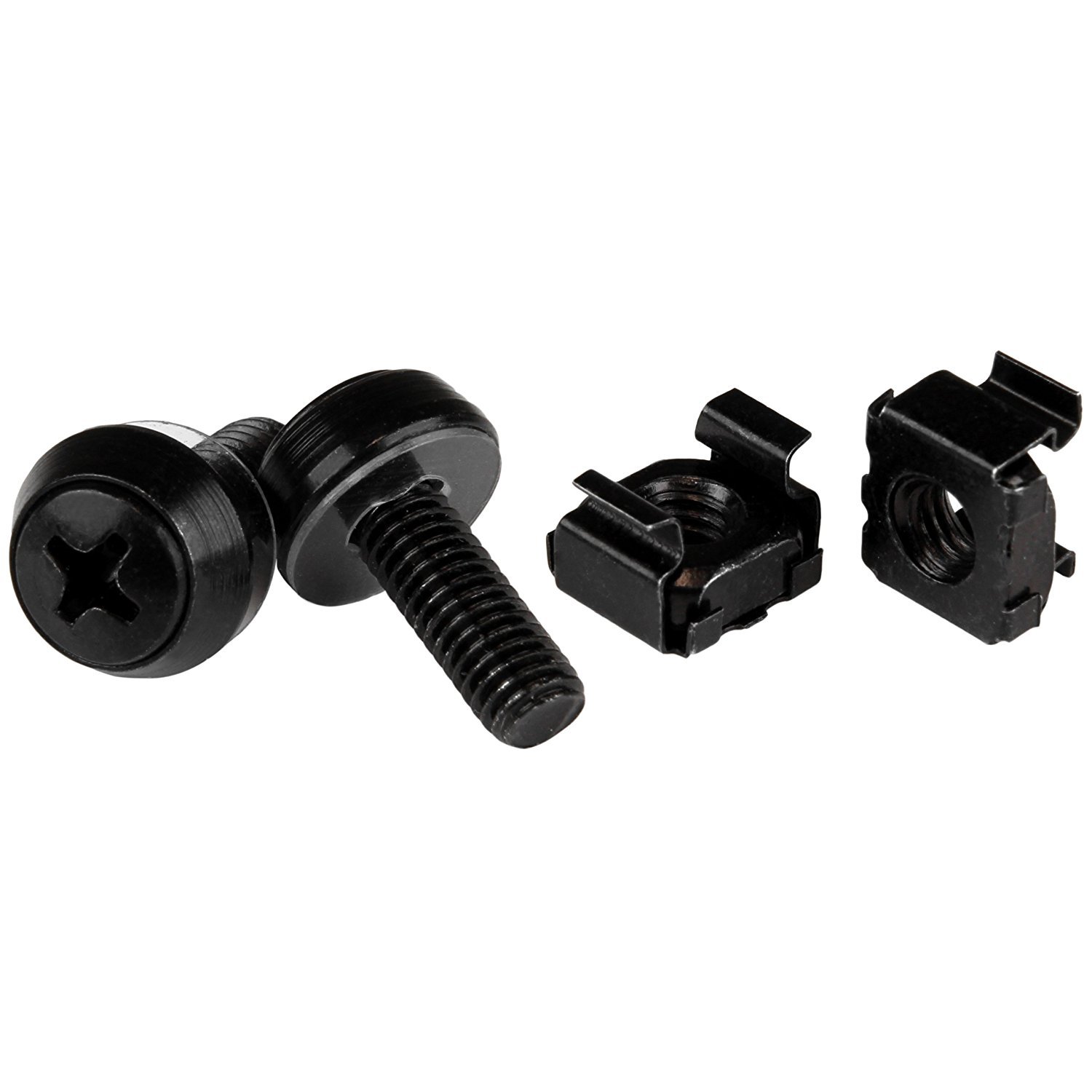 StarTech 50-Pack M6 12mm Screws & Cage Nuts Kit with Tool, Black Steel | Hardwar
