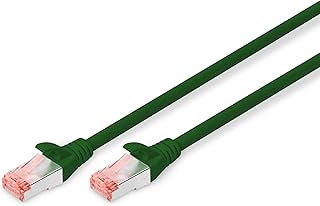 DIGITUS Cat LAN Cable 6-2m - RJ45 Network Cable - S/FTP Shielded - Compatible with Cat 6A & Cat 7 - Green