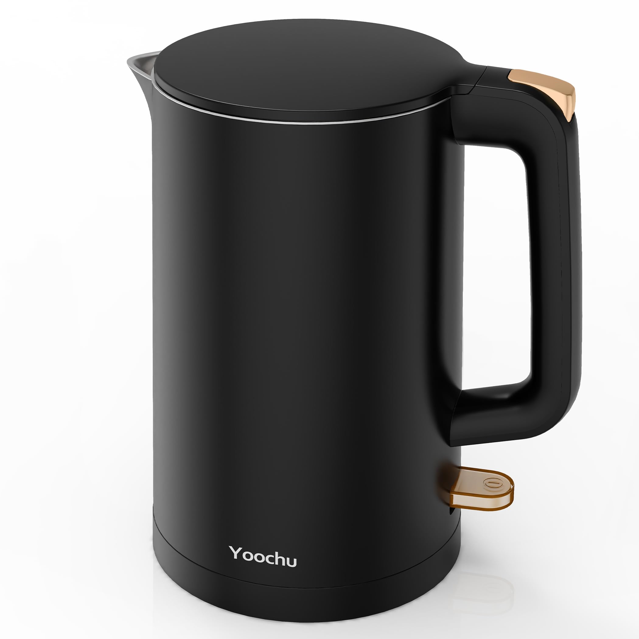 Yoochu Electric Kettle, Double Wall 1.7L Stainless Steel Cool Touch, Water Boile