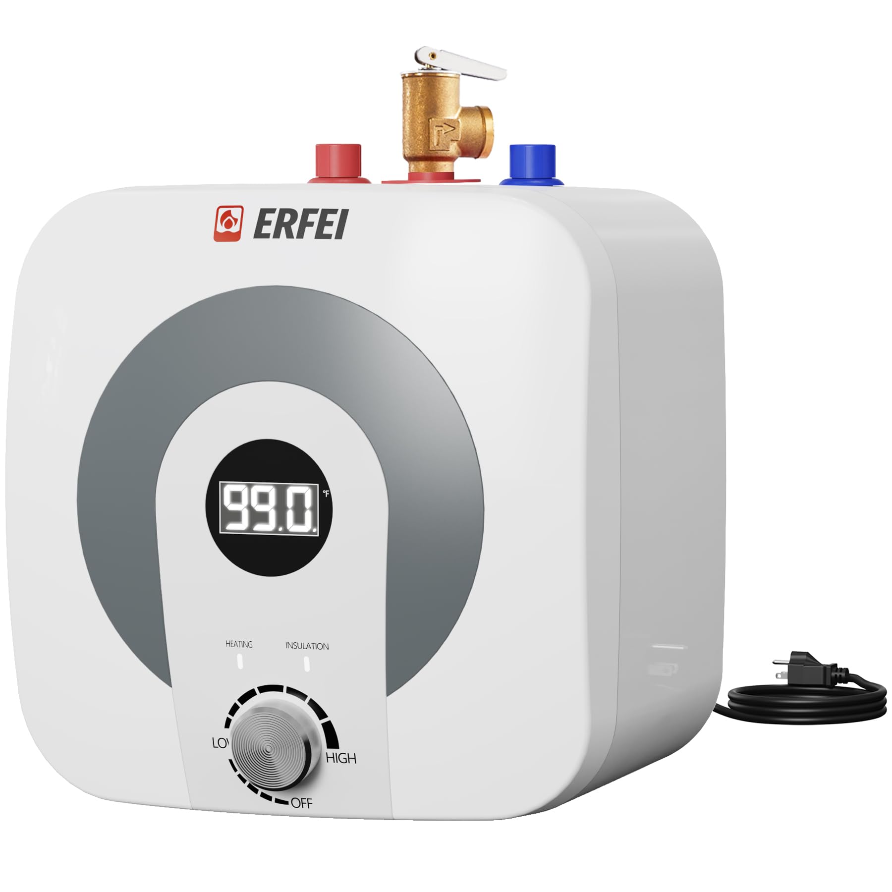 ERFEI 2.5 Gal Water Heater Electric, 110V 1500W Mini-Tank Under Sink Instant Hot
