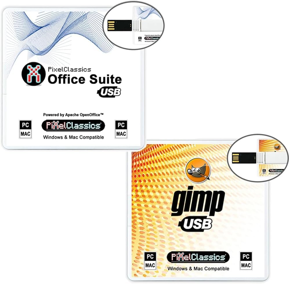 Office Suite 2026 + GIMP Photo Editing Software on USB | MS Office Alternative C