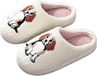 Women Men Cow Dog Fuzzy Warm Bedroom Shoes House Slippers