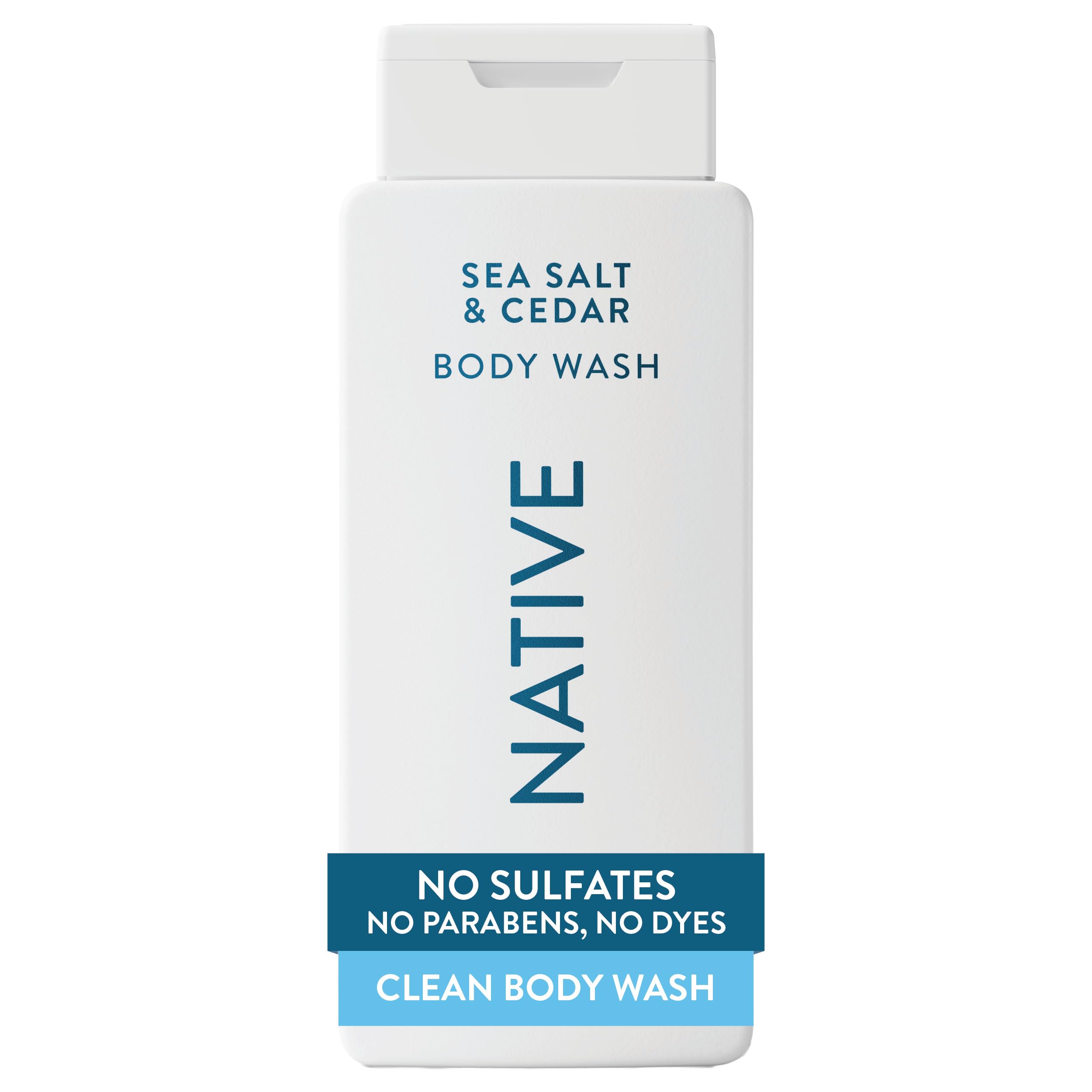 Native Clean Body Wash for Women &amp; Men, Sea Salt &amp; Cedar Scent, 18 fl oz