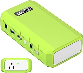 Portable Power Station with AC Outlet 120V, 24000mAh Laptop Charger Bank | Powkey 86Wh Lithium Battery Pack with 65W AC Outlet, Emergency Backup Power Supply for Camping Home Office Outdoor (Green)