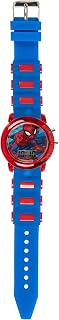 Marvel Spider-Man Kids Digital Watch with Flashing Lights, Touch-Activated Display, Adjustable Strap, Officially Licensed Spider-Man Character Watch, Blue SPD4464AC