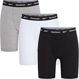 Reebok Hogan Reebok - Calzoncillos Deportivos Transpirables para Hombre (3 Unidades), Color Negro, Blanco, Gris Jaspeado, Negro, XL Hombre (Pack de 3)