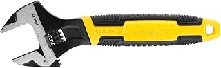 STANLEY 8in (200mm) Bi-Material Adjustable Wrench, 0-90-948 | Protective Phosphate Finish, Ergonomic Handle, Parallel Jaws with Firm Grip, Long Reach