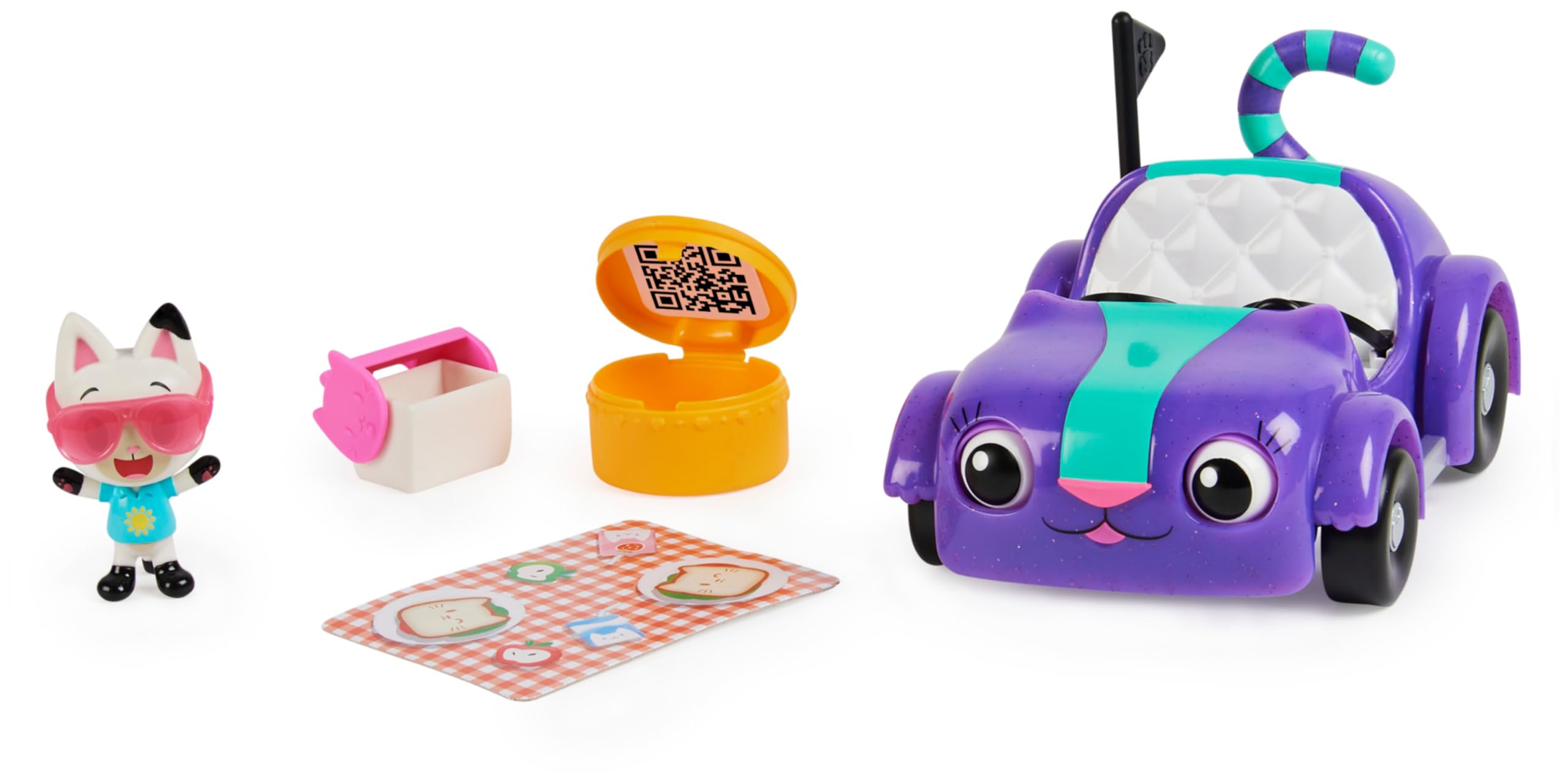 Gabby's Dollhouse, Carlita Toy Car with Pandy Paws Collectible Figure and 2 Acce