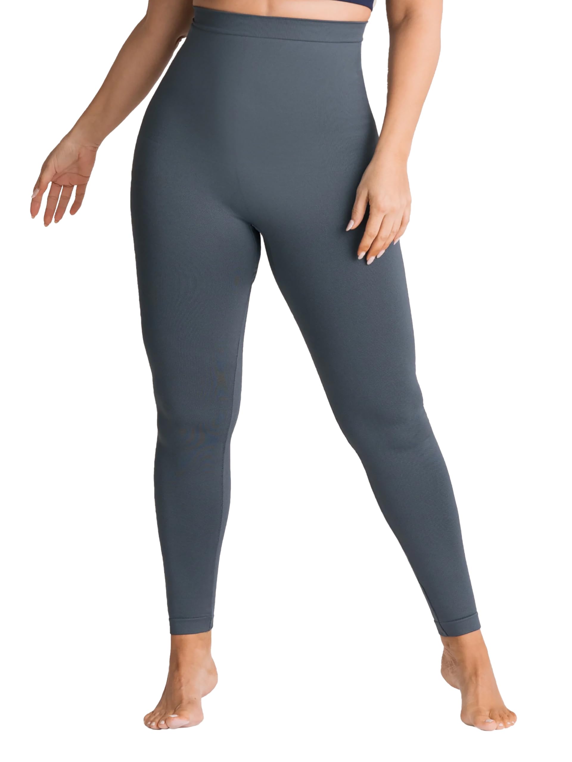 SHAPERMINT High Waisted Tummy Control Compression Leggings for Women - Petite to