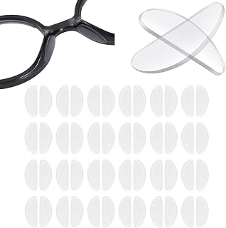 24 Pairs Silicone Glasses Nose Pads, 1mm Ultra-Thin Anti-Slip Adhesive Eyeglass Nose Grips, Clear Replacement Nose Cushions Protectors to Stop Glasses Slipping Down for Plastic Frames & Sunglasses