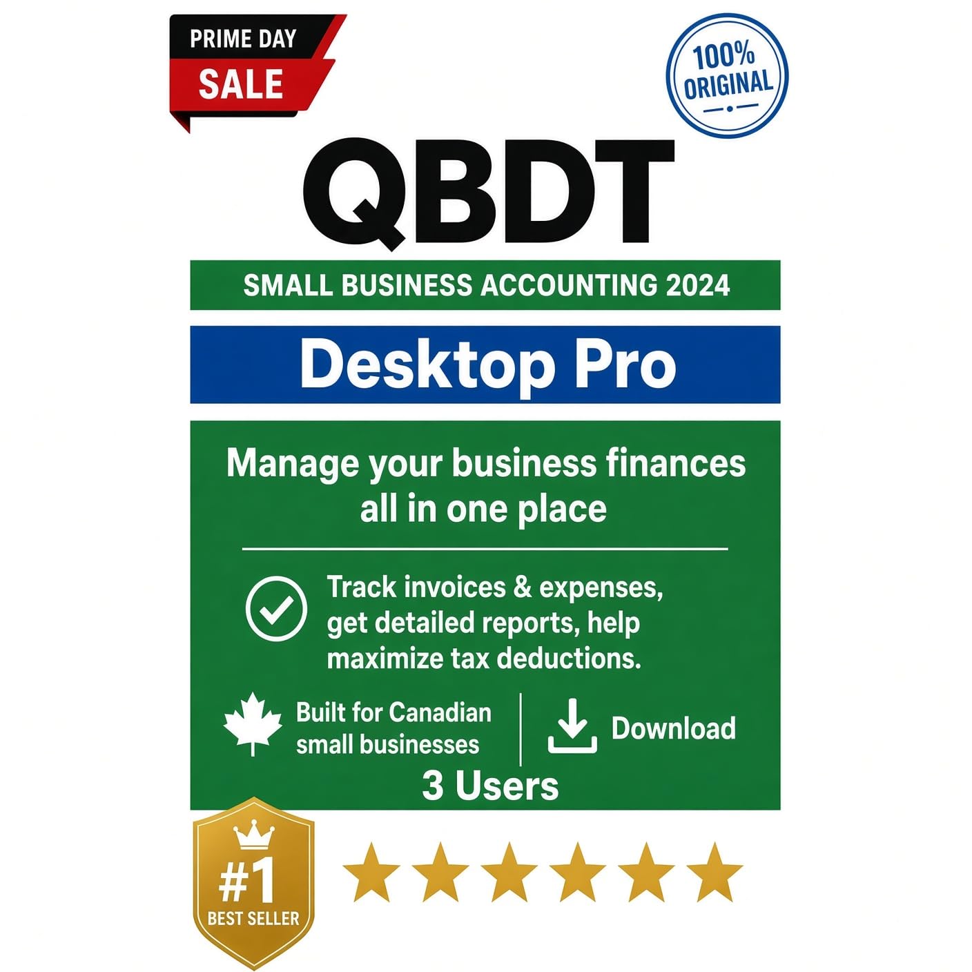 Quick - Books Desktop Pro Plus 2024 | 3 Users | CANADA Version | NO DVD | LIFETI