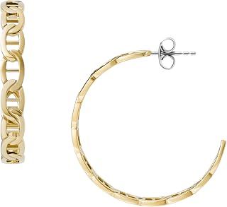 Fossil Women's Ellis Pavé Glitz Gold-Tone Brass Hoop Earrings