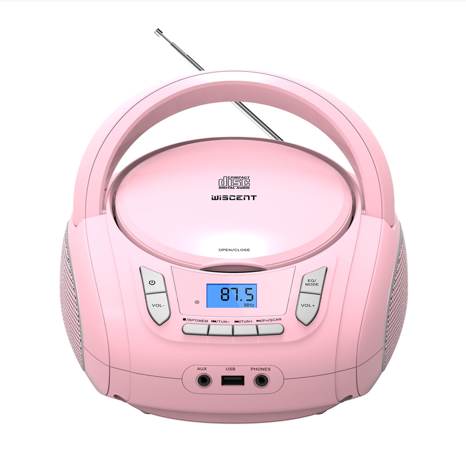 WIITHINK Portable CD Player Boombox with Bluetooth,FM Radio,USB MP3 Playback,AUX