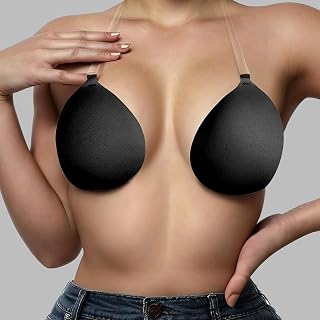 Women Sexy Push Up Bra Lightweight Invisible Halter Bra with Removable Straps Self Adhesive Non-Slip Bralette