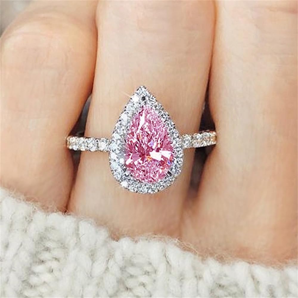 Luxury Water Drop Design Rings Jewelry Wedding Accessories