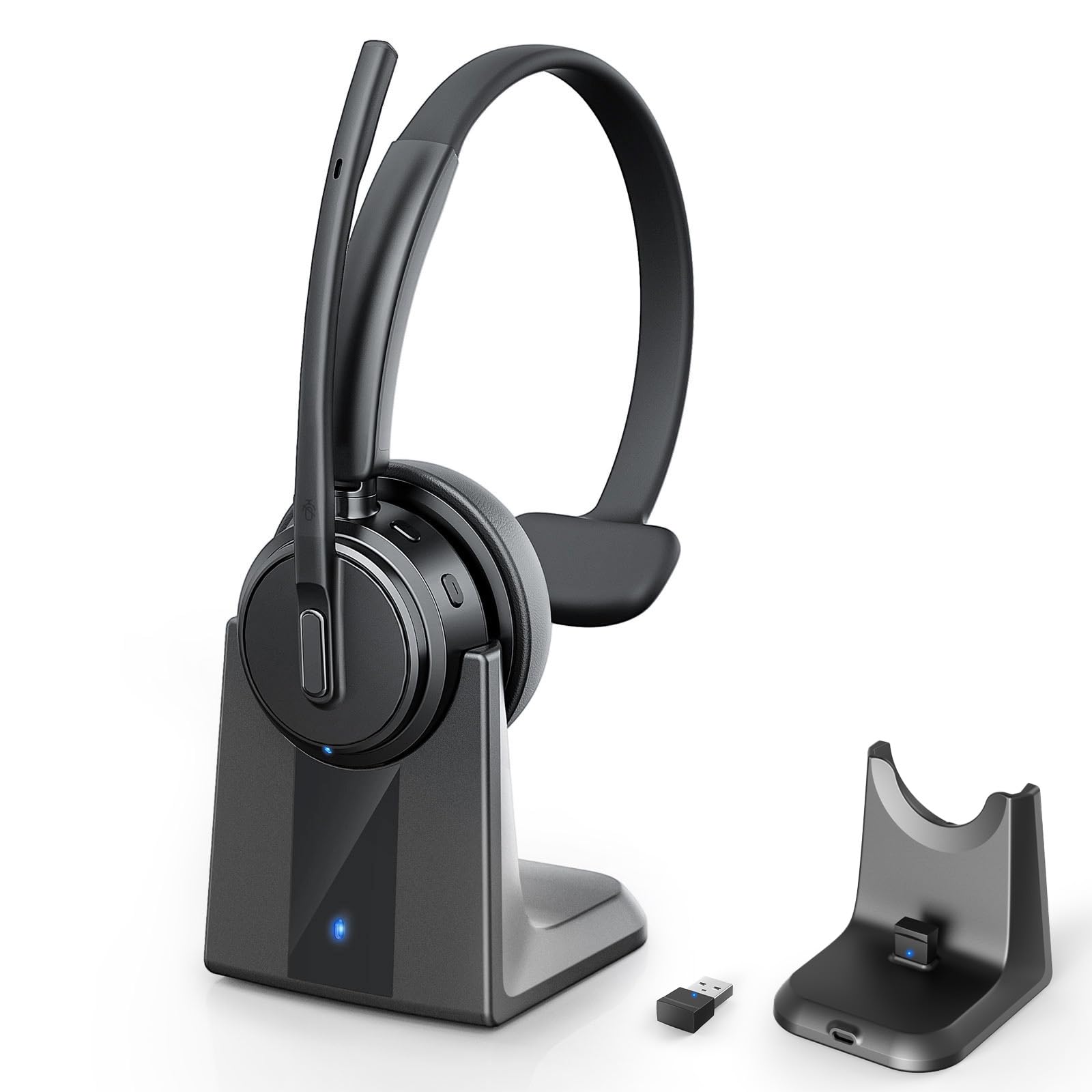 Wireless Headset with Mic for Work, Bluetooth Headset Noise Canceling Mic | Char