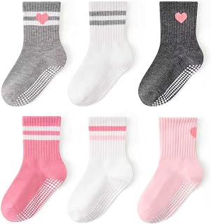 Toddlers Non Slip Socks with Non Slip Soles Unisex Cotton Ankle Socks for Baby Boys Girls