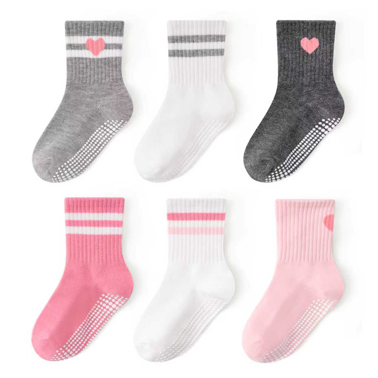 Toddlers Non Slip Socks with Non Slip Soles Unisex Cotton Ankle Socks for Baby B