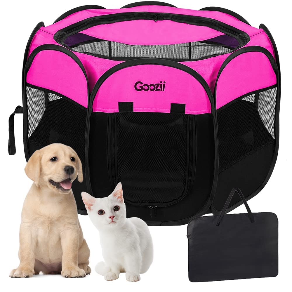 GOOZII Pet Cat Playpen for Indoor Cats Enclosed, Portable Foldable Dog Playpen O