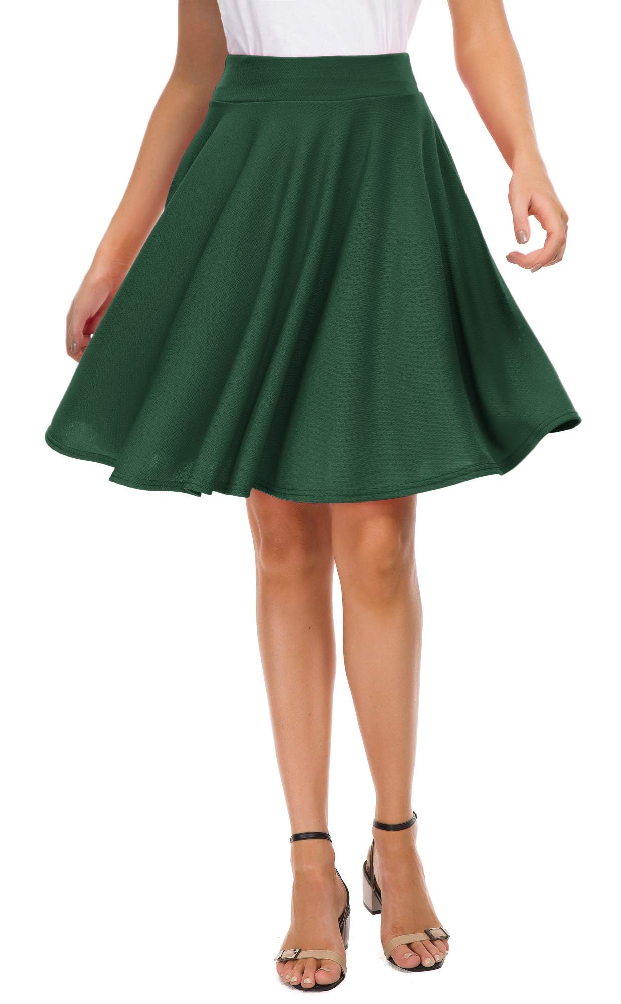 EXCHIC Gonna da donna basic a trapezio, gonna longuette, casual, elasticizzata, 