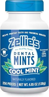Zellie’s 100% Xylitol Mints, Sugar Free Mints 250 Count (Jar) Cool Mint | A Guilt-Free Everyday Treat — No Aspartame, No Artificial Sweeteners, Non-GMO, Gluten Free, Vegan, Kosher and Low-Calorie