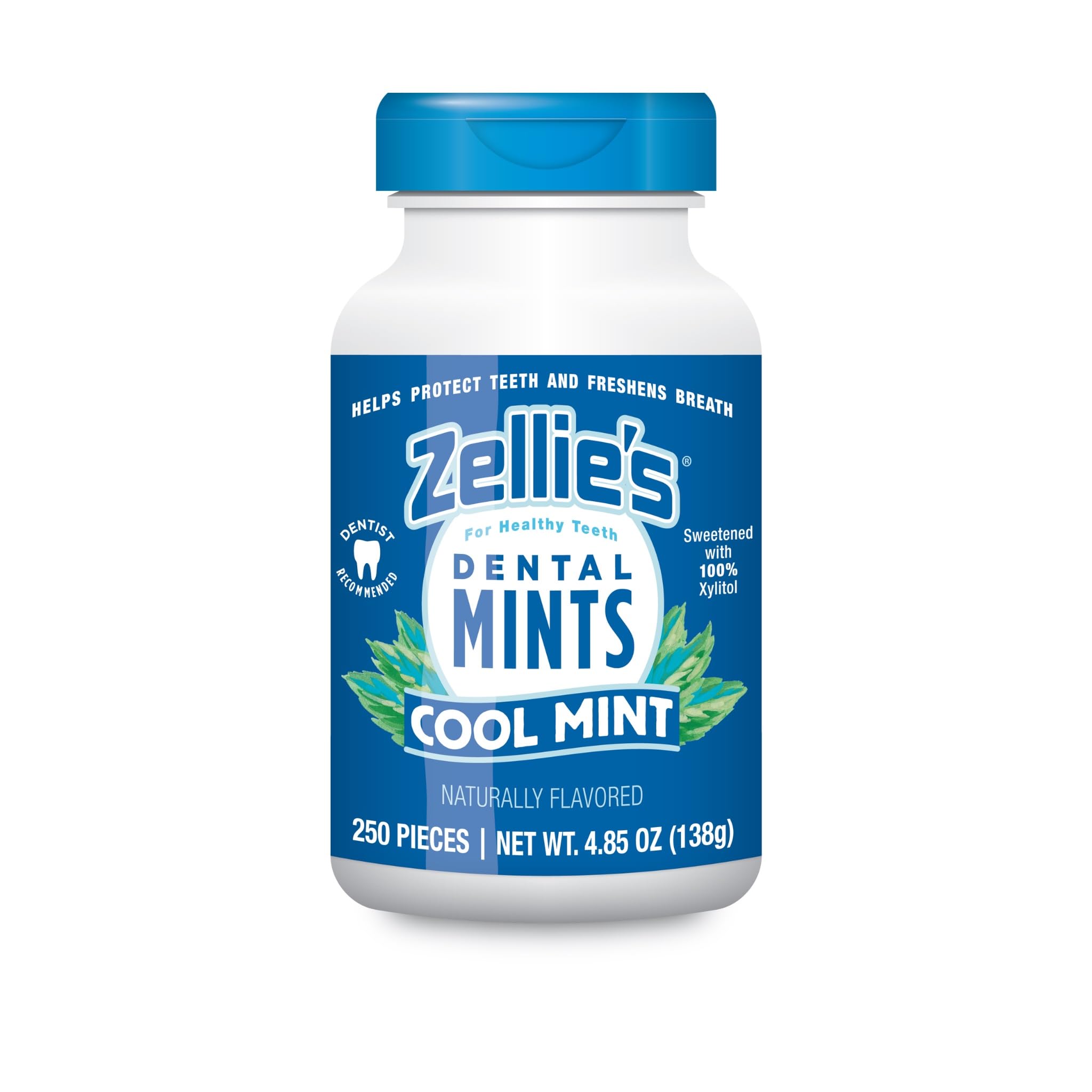 Zellie’s 100% Xylitol Mints, Sugar Free Mints 250 Count (Jar) Cool Mint | A Guil