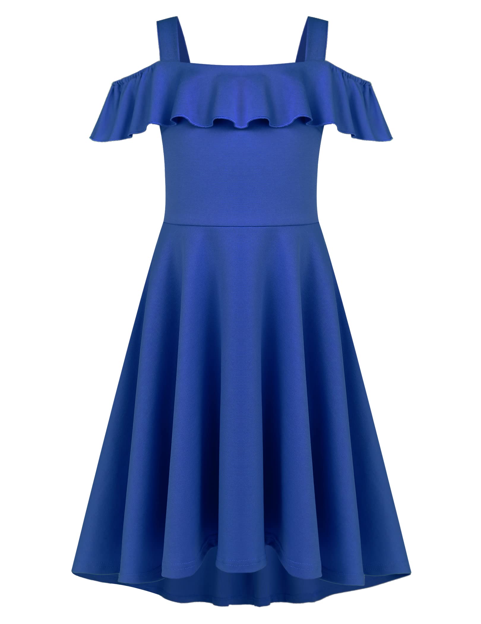 Arshiner Girls Elegant Off Shoulder High Low Casual Summer Dress with
