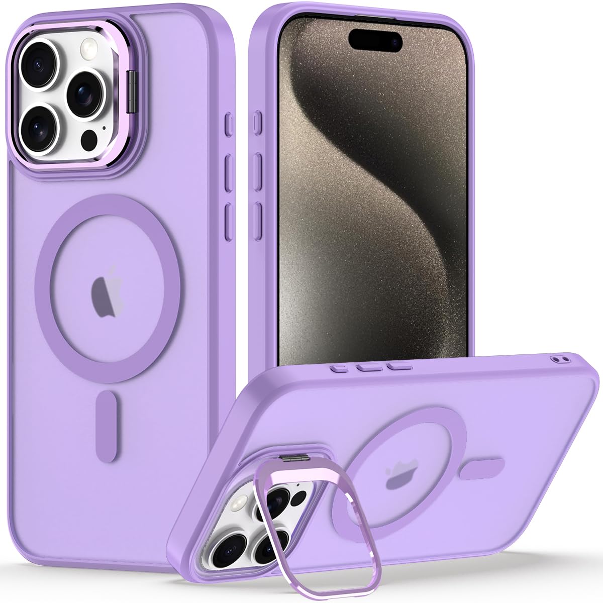 Nvollnoe for iPhone 15 Pro Max Case Compatible with MagSafe Light Purple